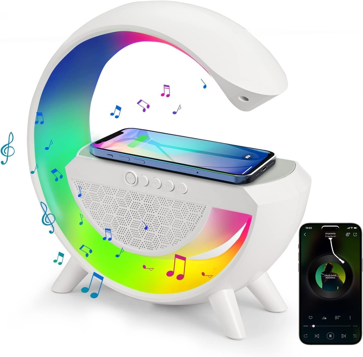 "G - Shaped 3 in 1 Bluetooth Speaker with FM Radio, LED Light & Portable Wireless Stereo Sound" - RELUX.STORE