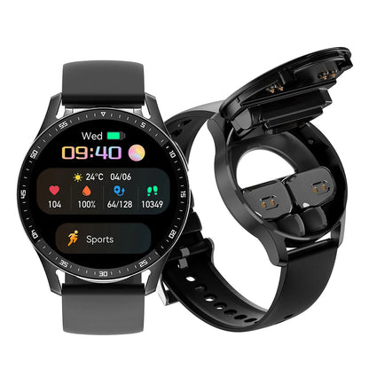 GEJIAN X10 Headset Smart Watch TWS Two In One Wireless Bluetooth Dual Headset Call Health Blood Pressure Sport Music Smartwatch - RELUX.STORE