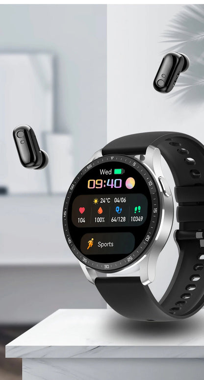 GEJIAN X10 Headset Smart Watch TWS Two In One Wireless Bluetooth Dual Headset Call Health Blood Pressure Sport Music Smartwatch - RELUX.STORE