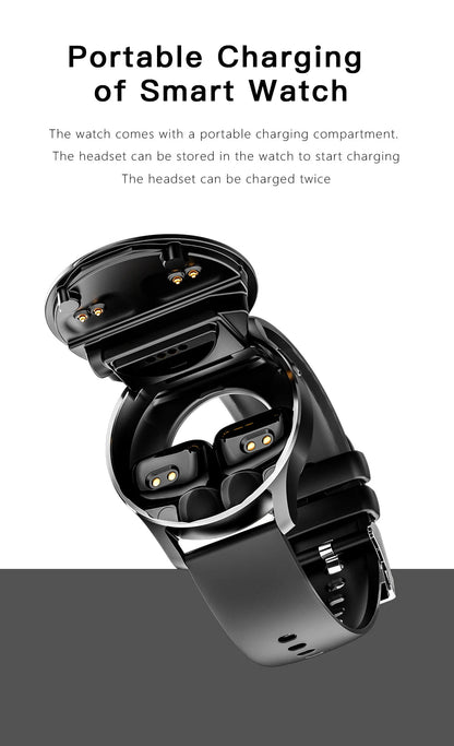 GEJIAN X10 Headset Smart Watch TWS Two In One Wireless Bluetooth Dual Headset Call Health Blood Pressure Sport Music Smartwatch - RELUX.STORE