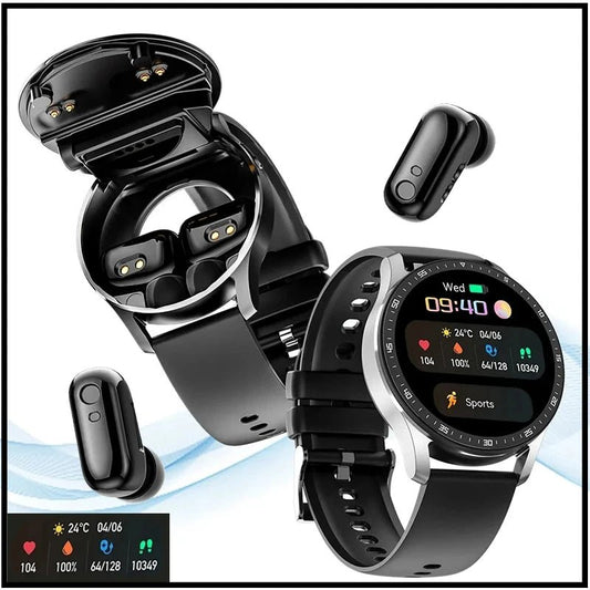 GEJIAN X10 Headset Smart Watch TWS Two In One Wireless Bluetooth Dual Headset Call Health Blood Pressure Sport Music Smartwatch - RELUX.STORE
