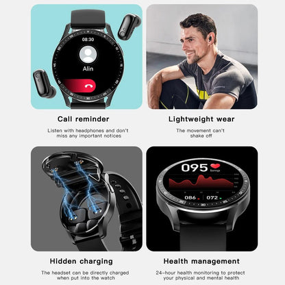 GEJIAN X10 Headset Smart Watch TWS Two In One Wireless Bluetooth Dual Headset Call Health Blood Pressure Sport Music Smartwatch - RELUX.STORE