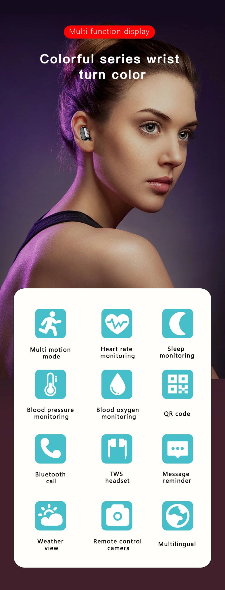 GEJIAN X10 Headset Smart Watch TWS Two In One Wireless Bluetooth Dual Headset Call Health Blood Pressure Sport Music Smartwatch - RELUX.STORE
