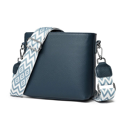 Genuine Leather Designer Tote Bag with Guitar Strap Casual Shoulder Purse Vintage Bucket Bag Satchel Purse for Women - RELUX.STORE