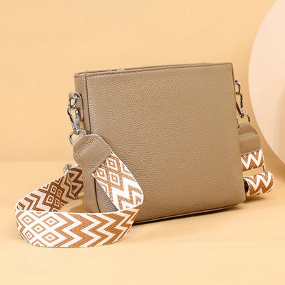 Genuine Leather Designer Tote Bag with Guitar Strap Casual Shoulder Purse Vintage Bucket Bag Satchel Purse for Women - RELUX.STORE