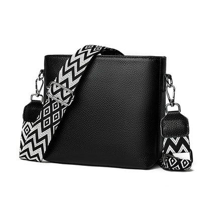 Genuine Leather Designer Tote Bag with Guitar Strap Casual Shoulder Purse Vintage Bucket Bag Satchel Purse for Women - RELUX.STORE