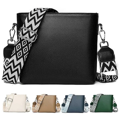 Genuine Leather Designer Tote Bag with Guitar Strap Casual Shoulder Purse Vintage Bucket Bag Satchel Purse for Women - RELUX.STORE