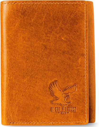 Genuine Nappa Leather Trifold Wallet for Men – RFID Blocking, ID Window, Slim & Stylish Everyday Wallet - RELUX.STORE