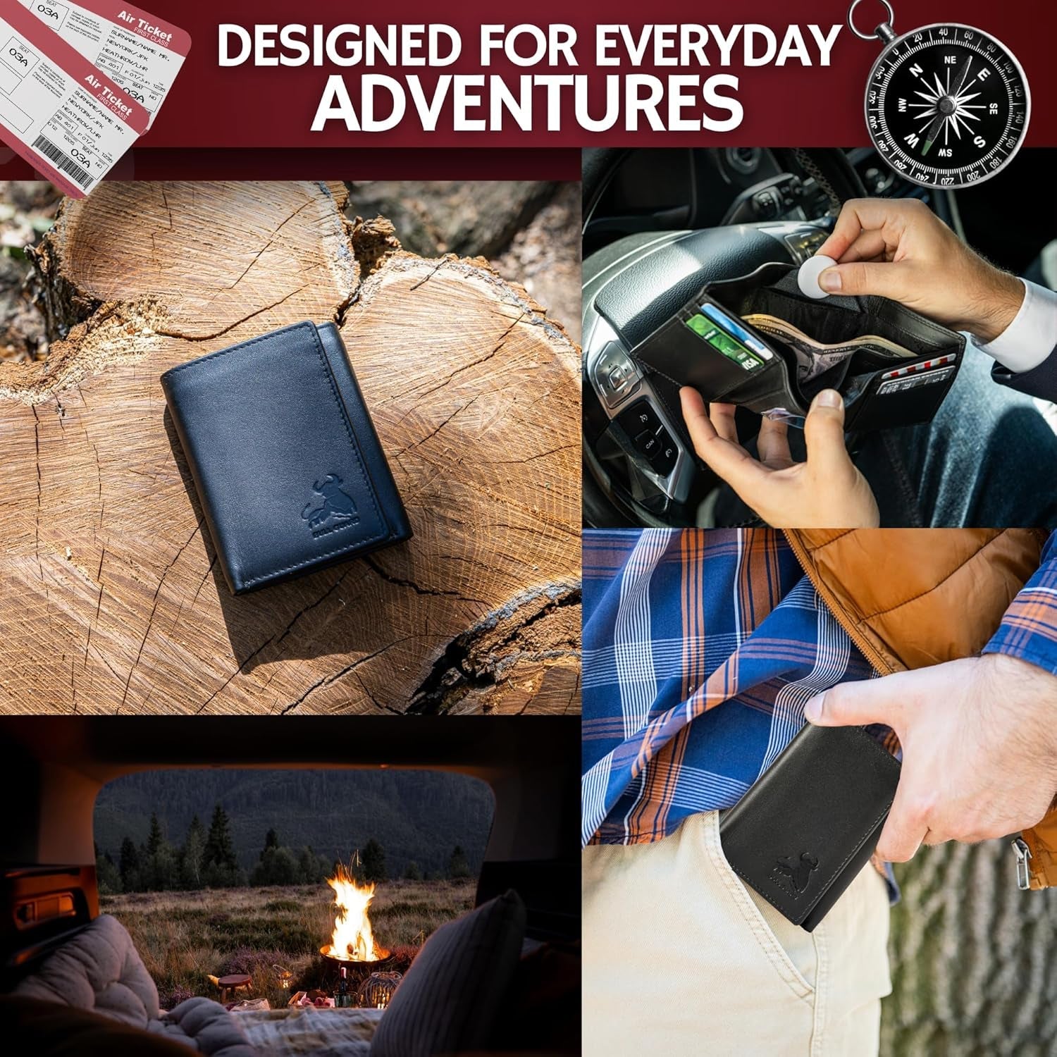Genuine Nappa Leather Trifold Wallet for Men – RFID Blocking, ID Window, Slim & Stylish Everyday Wallet - RELUX.STORE