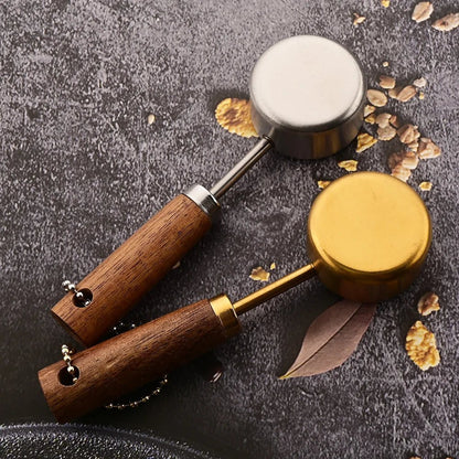 Gold Wooden Handle Stainless Steel Measuring Cups Spoons Baking Tools Coffee Measuring Spoon Set Bartending Scale Accessories - RELUX.STORE