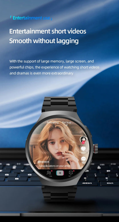 GoldenSpike 4GB+128GB Smart Watch 1.75inch Amoled Smartwatch With 180° Rotary Camera GPS Position WIFI Sim Card Slot Video Call - RELUX.STORE