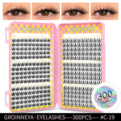 GROINNEYA Eyelashes Clusters 320 pcs Natural Eyelash extension Cluster Lashes Volume Mixed Tray Lashes Cluster Natural Lashes - RELUX.STORE