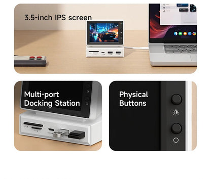Hagibis 3.5inch IPS Mini Screen AIDA64 Mini PC CPU RAM HDD Data Monitor Display Sub Screen with USB C Hub for Laptop PC MacBook - RELUX.STORE