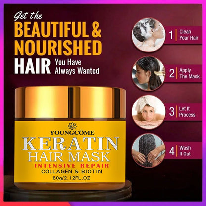 Hair Repairs Hair Mask Biotin Collagen Keratin Treatment Hairs Conditioner Hair Essential Oil Nourishing for Dry Damaged - RELUX.STORE