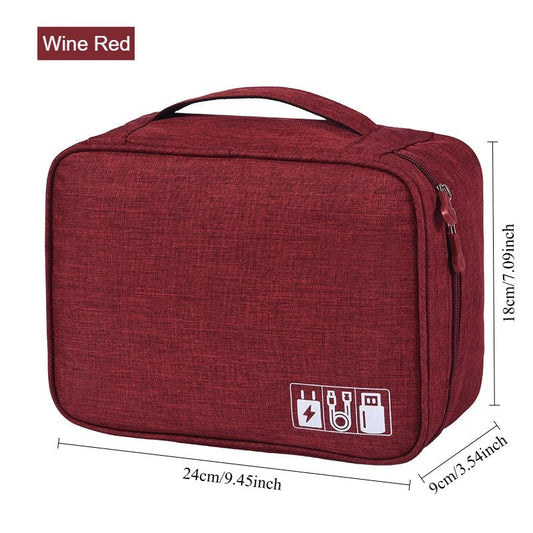 Handheld Digital Storage Bag – Multifunctional Large Capacity Waterproof Mesh Case for Earphones, USB Cables, Chargers & Travel Accessories (1PC) - RELUX.STORE