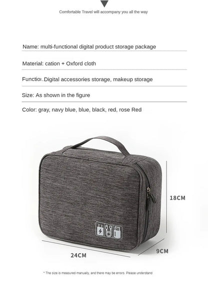 Handheld Digital Storage Bag – Multifunctional Large Capacity Waterproof Mesh Case for Earphones, USB Cables, Chargers & Travel Accessories (1PC) - RELUX.STORE