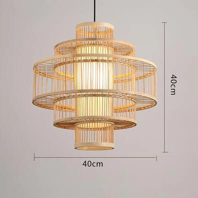 “Handmade Bamboo Rattan Pendant Light – Natural Boho Ceiling Lamp for Dining Room, Café, Restaurant & Home Décor | Vintage Ethnic Woven LED Lighting Fixture” - RELUX.STORE