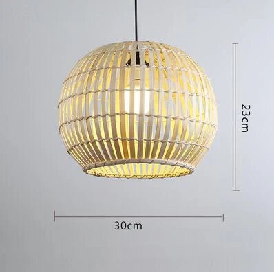 “Handmade Bamboo Rattan Pendant Light – Natural Boho Ceiling Lamp for Dining Room, Café, Restaurant & Home Décor | Vintage Ethnic Woven LED Lighting Fixture” - RELUX.STORE