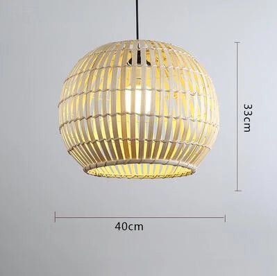 “Handmade Bamboo Rattan Pendant Light – Natural Boho Ceiling Lamp for Dining Room, Café, Restaurant & Home Décor | Vintage Ethnic Woven LED Lighting Fixture” - RELUX.STORE