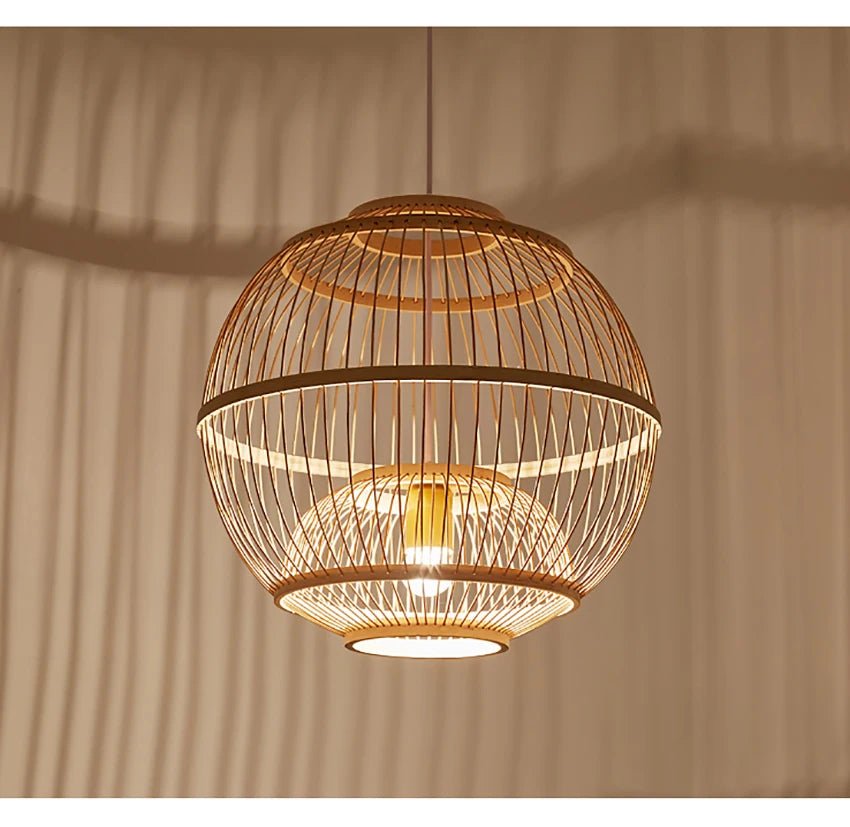 “Handmade Bamboo Rattan Pendant Light – Natural Boho Ceiling Lamp for Dining Room, Café, Restaurant & Home Décor | Vintage Ethnic Woven LED Lighting Fixture” - RELUX.STORE