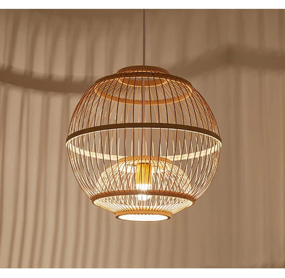 “Handmade Bamboo Rattan Pendant Light – Natural Boho Ceiling Lamp for Dining Room, Café, Restaurant & Home Décor | Vintage Ethnic Woven LED Lighting Fixture” - RELUX.STORE