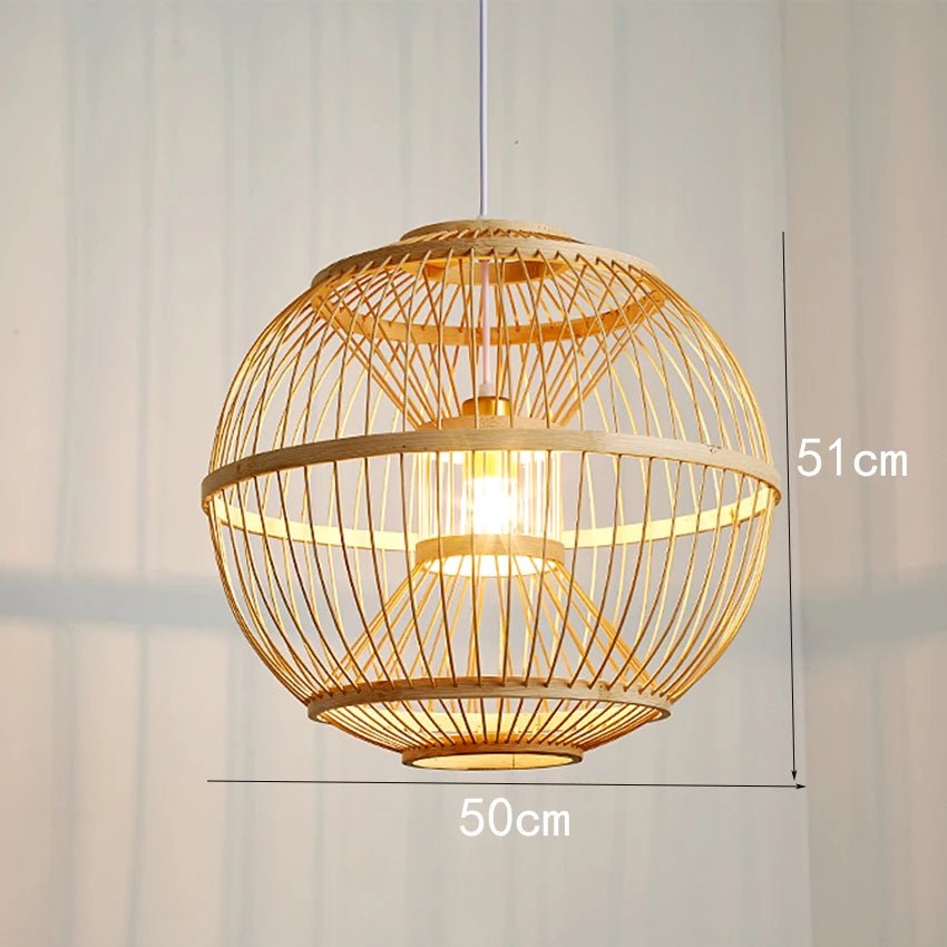 “Handmade Bamboo Rattan Pendant Light – Natural Boho Ceiling Lamp for Dining Room, Café, Restaurant & Home Décor | Vintage Ethnic Woven LED Lighting Fixture” - RELUX.STORE
