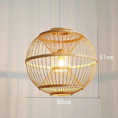 “Handmade Bamboo Rattan Pendant Light – Natural Boho Ceiling Lamp for Dining Room, Café, Restaurant & Home Décor | Vintage Ethnic Woven LED Lighting Fixture” - RELUX.STORE