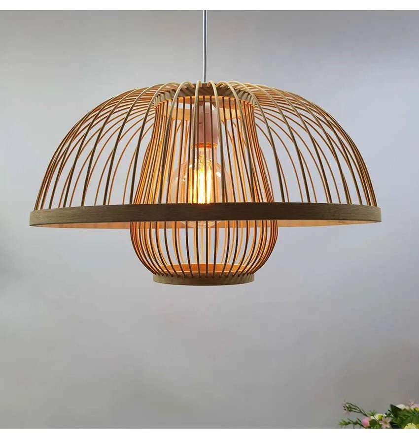 “Handmade Bamboo Rattan Pendant Light – Natural Boho Ceiling Lamp for Dining Room, Café, Restaurant & Home Décor | Vintage Ethnic Woven LED Lighting Fixture” - RELUX.STORE