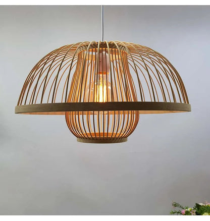 “Handmade Bamboo Rattan Pendant Light – Natural Boho Ceiling Lamp for Dining Room, Café, Restaurant & Home Décor | Vintage Ethnic Woven LED Lighting Fixture” - RELUX.STORE