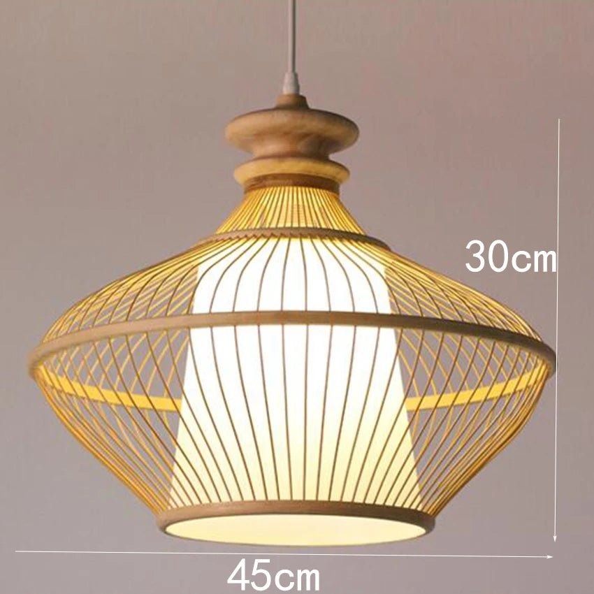 “Handmade Bamboo Rattan Pendant Light – Natural Boho Ceiling Lamp for Dining Room, Café, Restaurant & Home Décor | Vintage Ethnic Woven LED Lighting Fixture” - RELUX.STORE