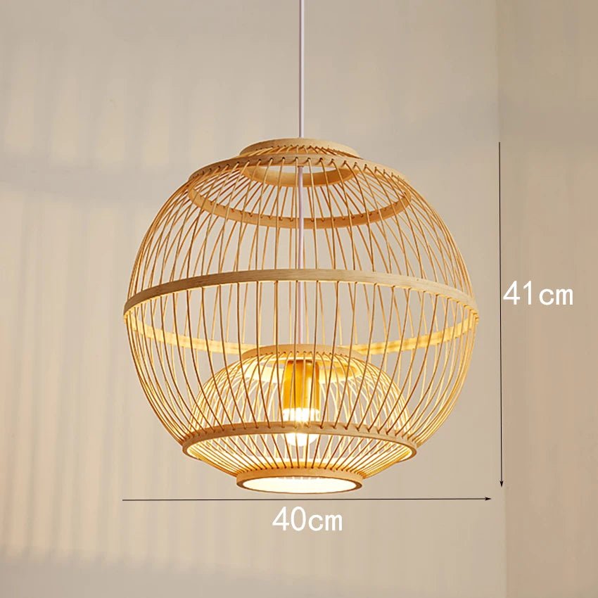 “Handmade Bamboo Rattan Pendant Light – Natural Boho Ceiling Lamp for Dining Room, Café, Restaurant & Home Décor | Vintage Ethnic Woven LED Lighting Fixture” - RELUX.STORE
