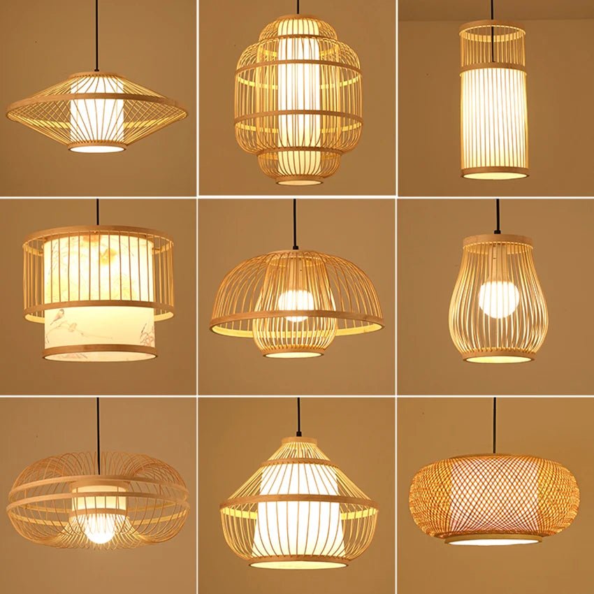 “Handmade Bamboo Rattan Pendant Light – Natural Boho Ceiling Lamp for Dining Room, Café, Restaurant & Home Décor | Vintage Ethnic Woven LED Lighting Fixture” - RELUX.STORE