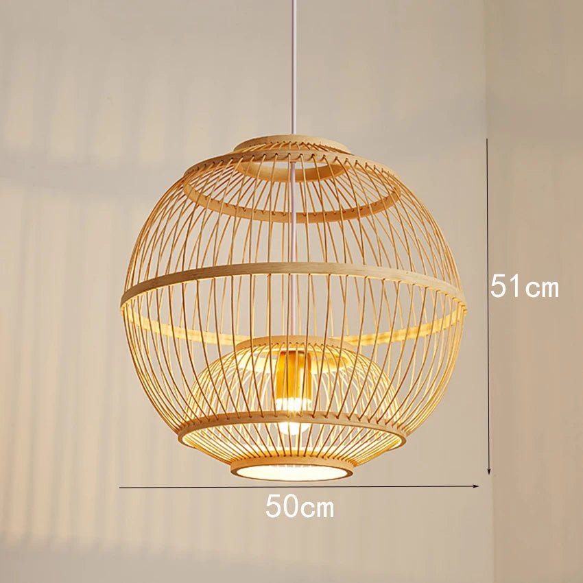 “Handmade Bamboo Rattan Pendant Light – Natural Boho Ceiling Lamp for Dining Room, Café, Restaurant & Home Décor | Vintage Ethnic Woven LED Lighting Fixture” - RELUX.STORE