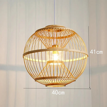 “Handmade Bamboo Rattan Pendant Light – Natural Boho Ceiling Lamp for Dining Room, Café, Restaurant & Home Décor | Vintage Ethnic Woven LED Lighting Fixture” - RELUX.STORE