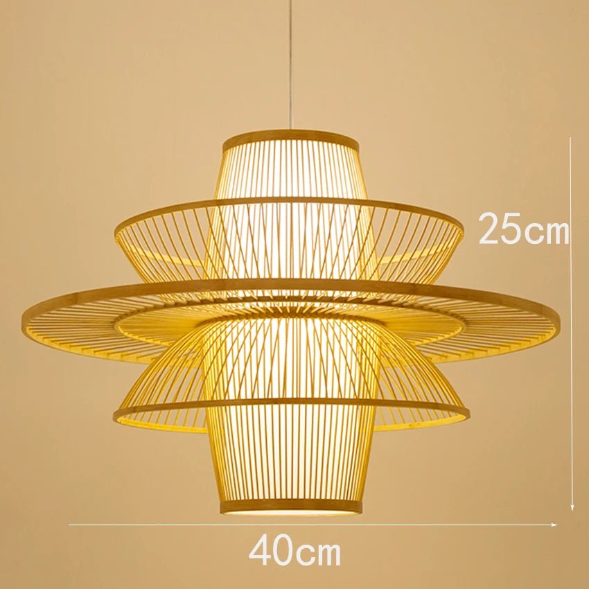“Handmade Bamboo Rattan Pendant Light – Natural Boho Ceiling Lamp for Dining Room, Café, Restaurant & Home Décor | Vintage Ethnic Woven LED Lighting Fixture” - RELUX.STORE