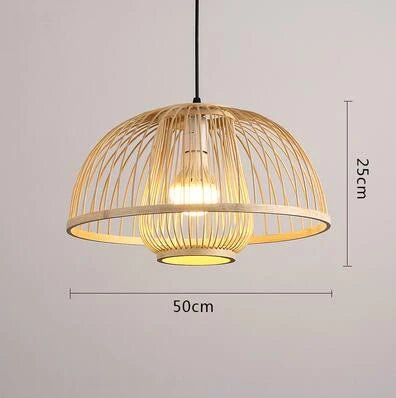“Handmade Bamboo Rattan Pendant Light – Natural Boho Ceiling Lamp for Dining Room, Café, Restaurant & Home Décor | Vintage Ethnic Woven LED Lighting Fixture” - RELUX.STORE