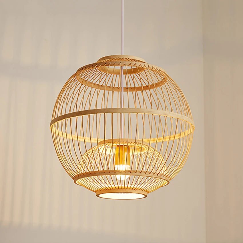 “Handmade Bamboo Rattan Pendant Light – Natural Boho Ceiling Lamp for Dining Room, Café, Restaurant & Home Décor | Vintage Ethnic Woven LED Lighting Fixture” - RELUX.STORE