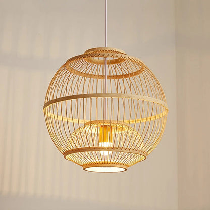 “Handmade Bamboo Rattan Pendant Light – Natural Boho Ceiling Lamp for Dining Room, Café, Restaurant & Home Décor | Vintage Ethnic Woven LED Lighting Fixture” - RELUX.STORE