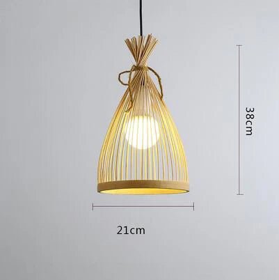 “Handmade Bamboo Rattan Pendant Light – Natural Boho Ceiling Lamp for Dining Room, Café, Restaurant & Home Décor | Vintage Ethnic Woven LED Lighting Fixture” - RELUX.STORE