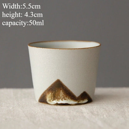 Handmade Ceramic Coffee Mug with Wooden Handle - Retro Tea Cup, Office Water Cup Filter Design, Unique Birthday Gift - RELUX.STORE