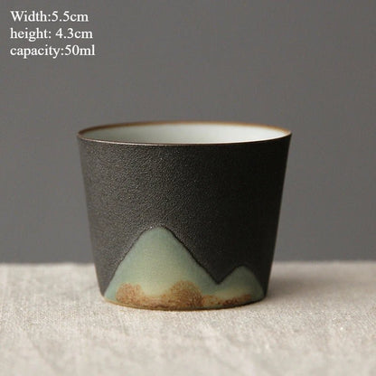 Handmade Ceramic Coffee Mug with Wooden Handle - Retro Tea Cup, Office Water Cup Filter Design, Unique Birthday Gift - RELUX.STORE