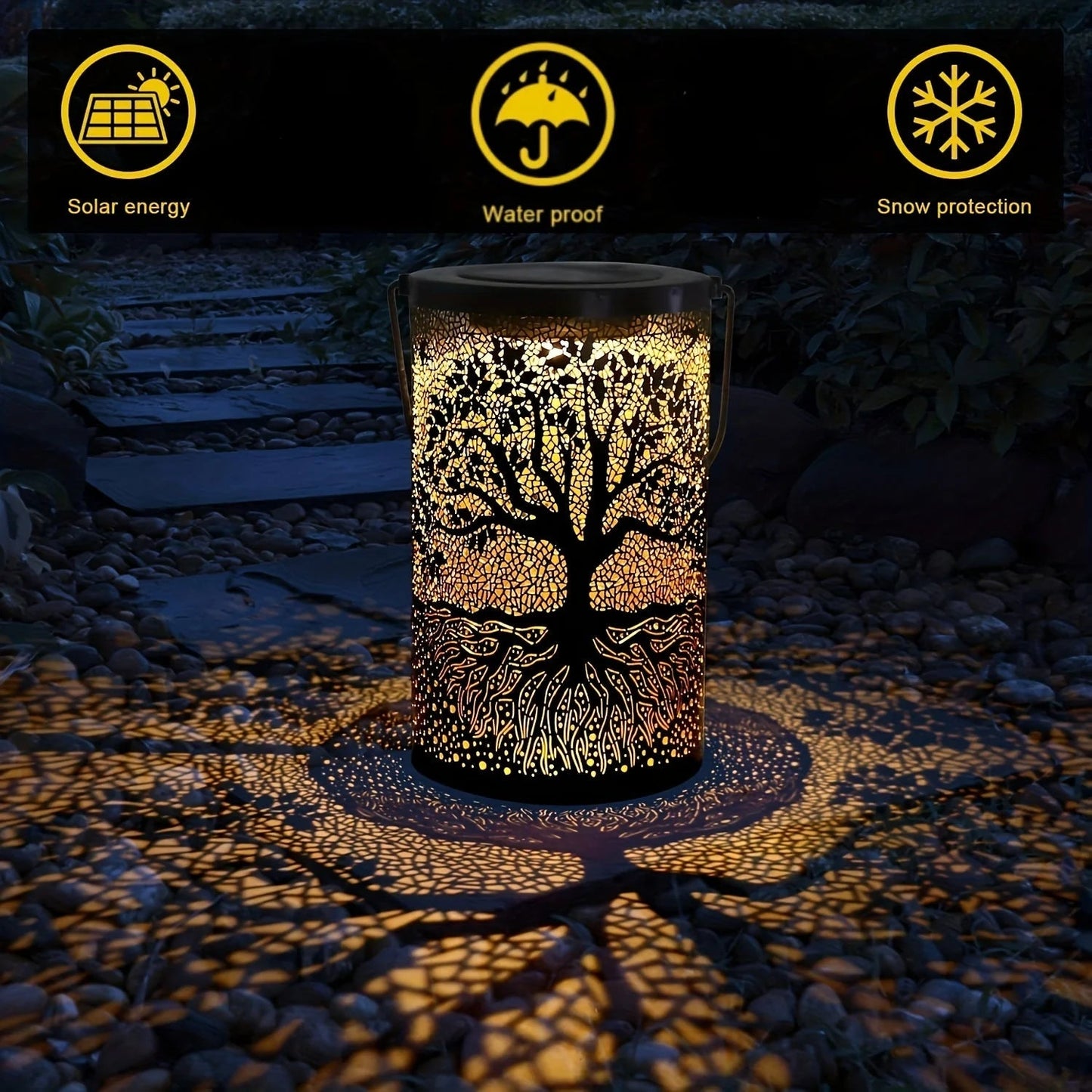 "Hanging Solar Lantern – Outdoor Waterproof Vintage Metal LED Light for Garden, Yard, Lawn & Big Tree Decoration" - RELUX.STORE