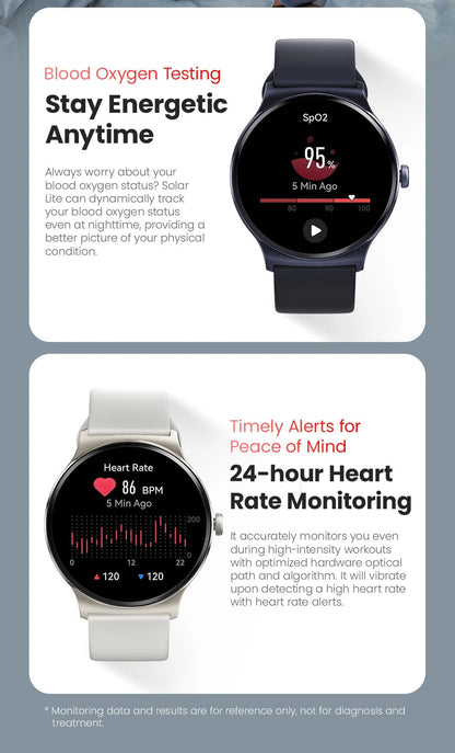 HAYLOU Solar Lite Smart Watch Bluetooth Calling Smartwatch Heart Rate Blood Oxygen Monitoring Sleep Stress Testing Sport Watch - RELUX.STORE