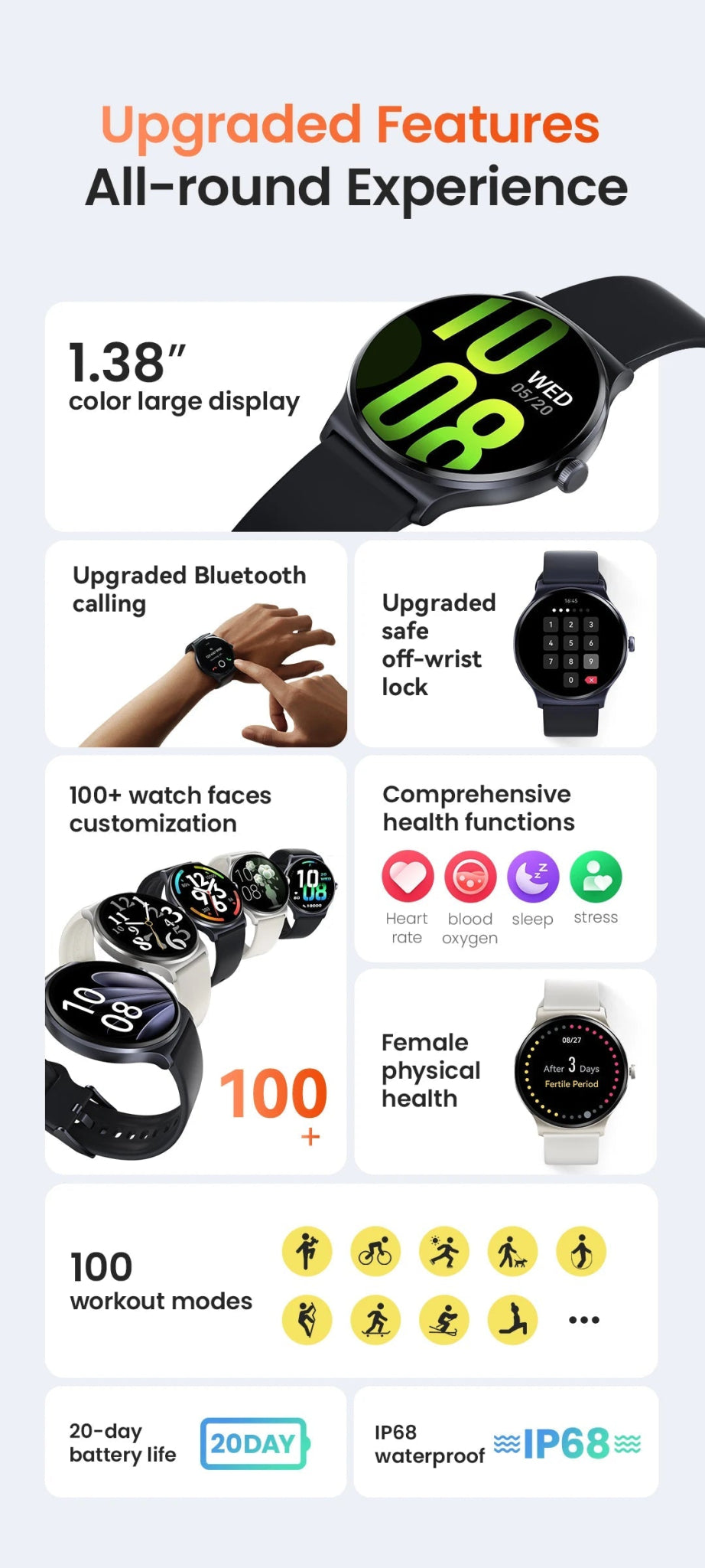 HAYLOU Solar Lite Smart Watch Bluetooth Calling Smartwatch Heart Rate Blood Oxygen Monitoring Sleep Stress Testing Sport Watch - RELUX.STORE