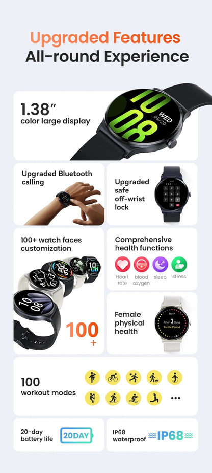 HAYLOU Solar Lite Smart Watch Bluetooth Calling Smartwatch Heart Rate Blood Oxygen Monitoring Sleep Stress Testing Sport Watch - RELUX.STORE