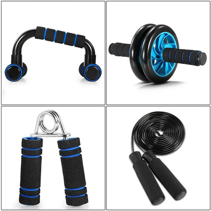 "Healthy Abdominal Wheel 5 - Piece Indoor Fitness Set – Push - Up Stand & Multifunctional Home Gym Equipment by Relux.Store" - RELUX.STORE