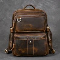 High - Quality Genuine Leather Backpack for Men – Fashionable Student School Bag & Daily Rucksack | Large Black Knapsack - RELUX.STORE