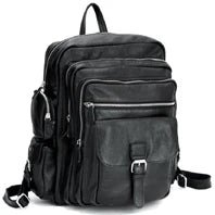 High - Quality Genuine Leather Backpack for Men – Fashionable Student School Bag & Daily Rucksack | Large Black Knapsack - RELUX.STORE
