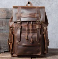 High - Quality Genuine Leather Backpack for Men – Fashionable Student School Bag & Daily Rucksack | Large Black Knapsack - RELUX.STORE