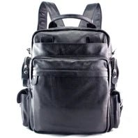 High - Quality Genuine Leather Backpack for Men – Fashionable Student School Bag & Daily Rucksack | Large Black Knapsack - RELUX.STORE